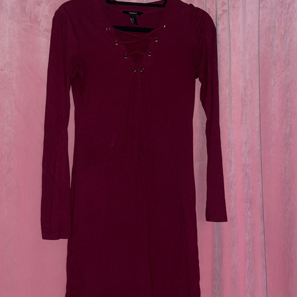 Burgundy Forever 21 Sweater-dress